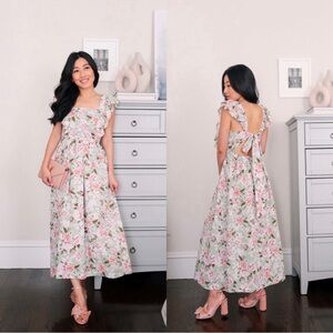 EN SAISON Maris Floral A-Line Dress Fairycore Shabby Chic Ruffle Dress  size S
